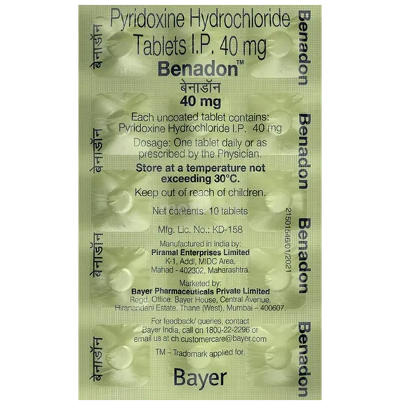 benadon tablet 15's